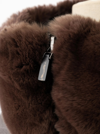 Perfect ODRI Gray Nylon Puffer Jacket XL with Brown Fur Collar