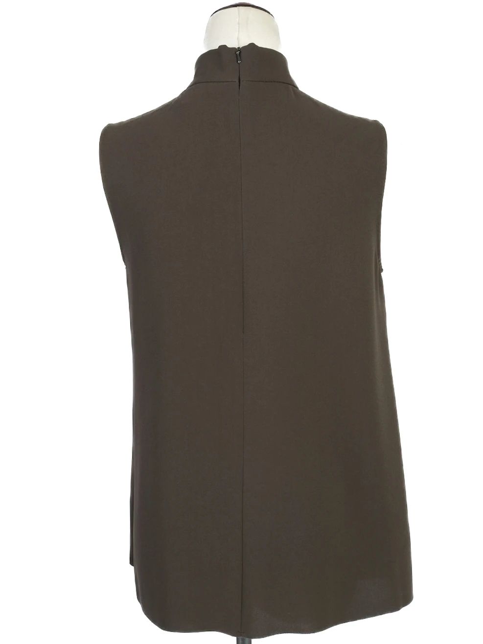 Excellent Max Mara Green Sleeveless Blouse High Neck Size N/A