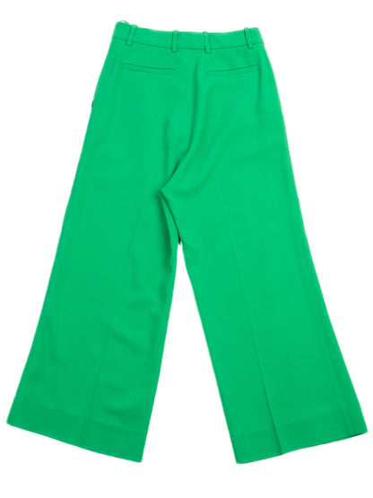 Excellent Gucci Green Wide-Leg Pants Viscose Size XS Made in Italy