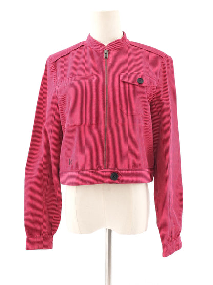 Excellent Kenzo Red Zip-Up Cotton Jacket Women Size N/A