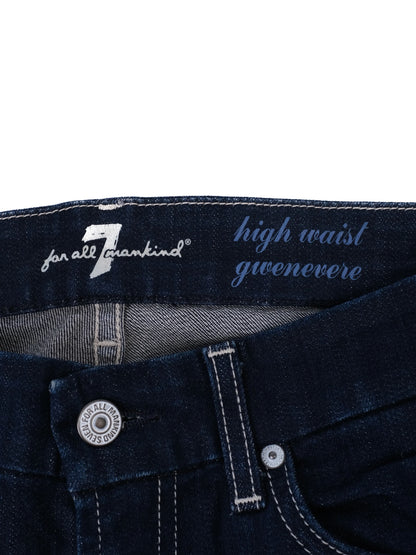 Excellent 7 For All Mankind Dark Blue High Waist Jeans Size M