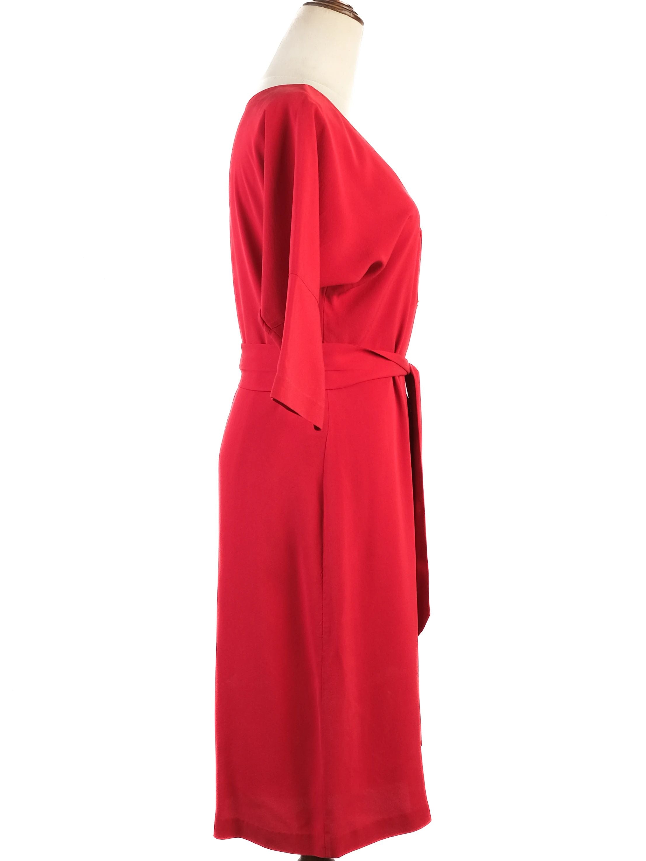 Excellent Diane von Furstenberg Red Silk Dress Size XS
