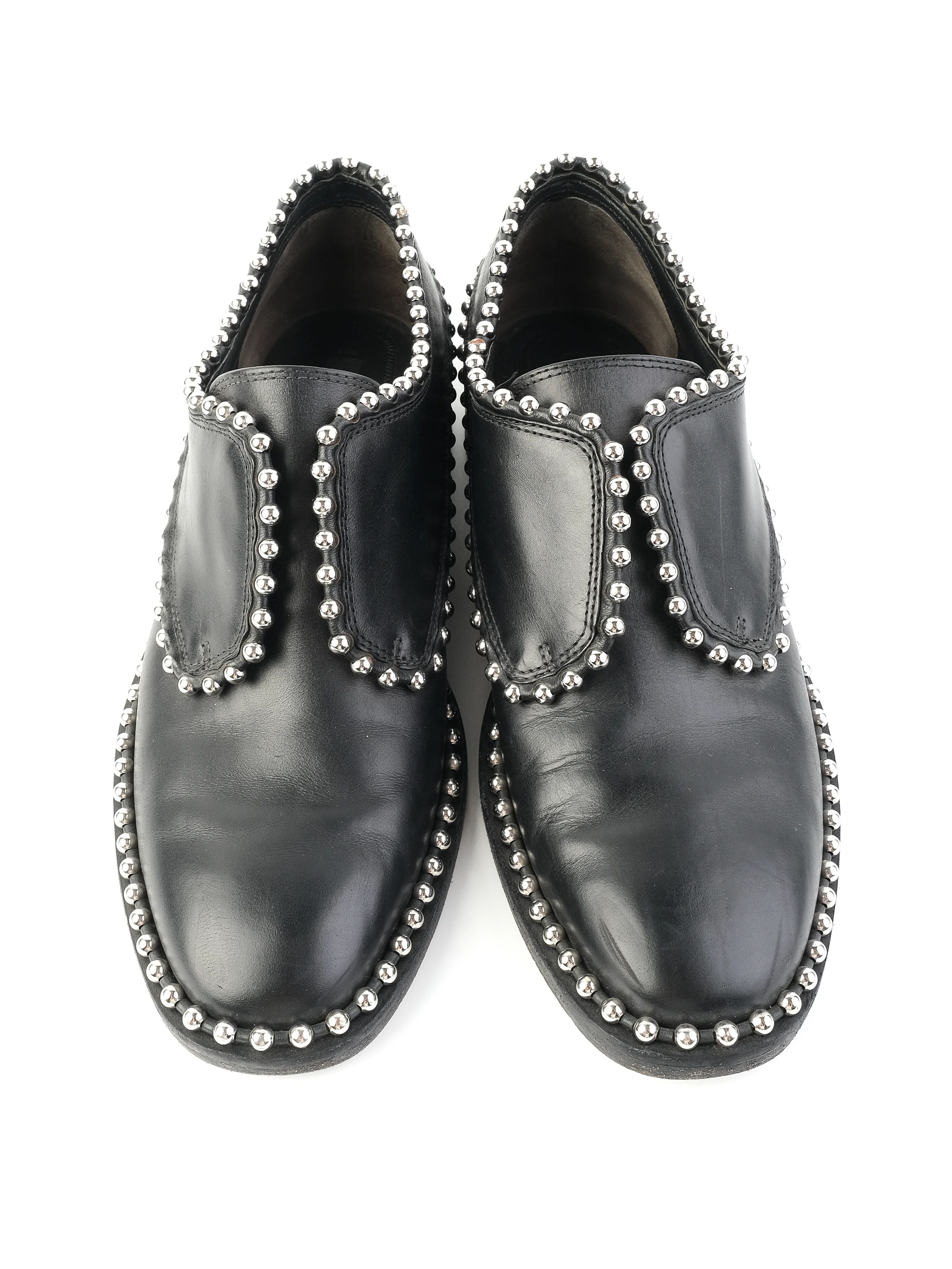 Excellent Alexander Wang Black Leather Shoes Size 39 with Silver Studs