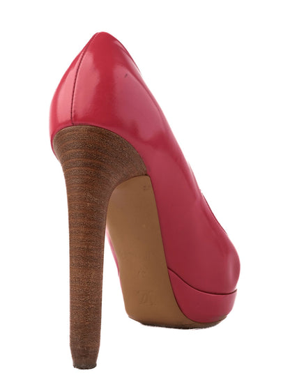 Excellent Louis Vuitton Red Leather High-Heeled Shoes Size 37