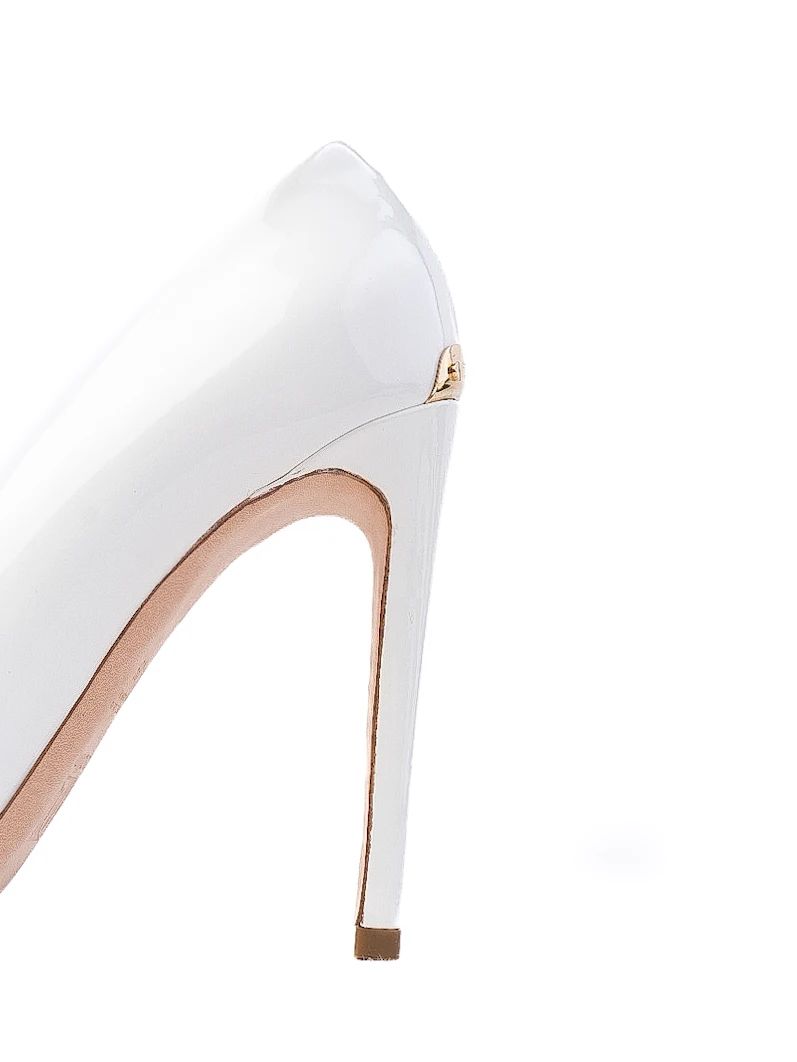 NEW Ballin White Leather High-Heeled Shoes Elegant Design