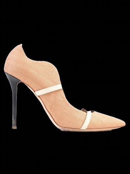 Excellent Condition Orange Leather High-Heeled Shoes Size 39.5