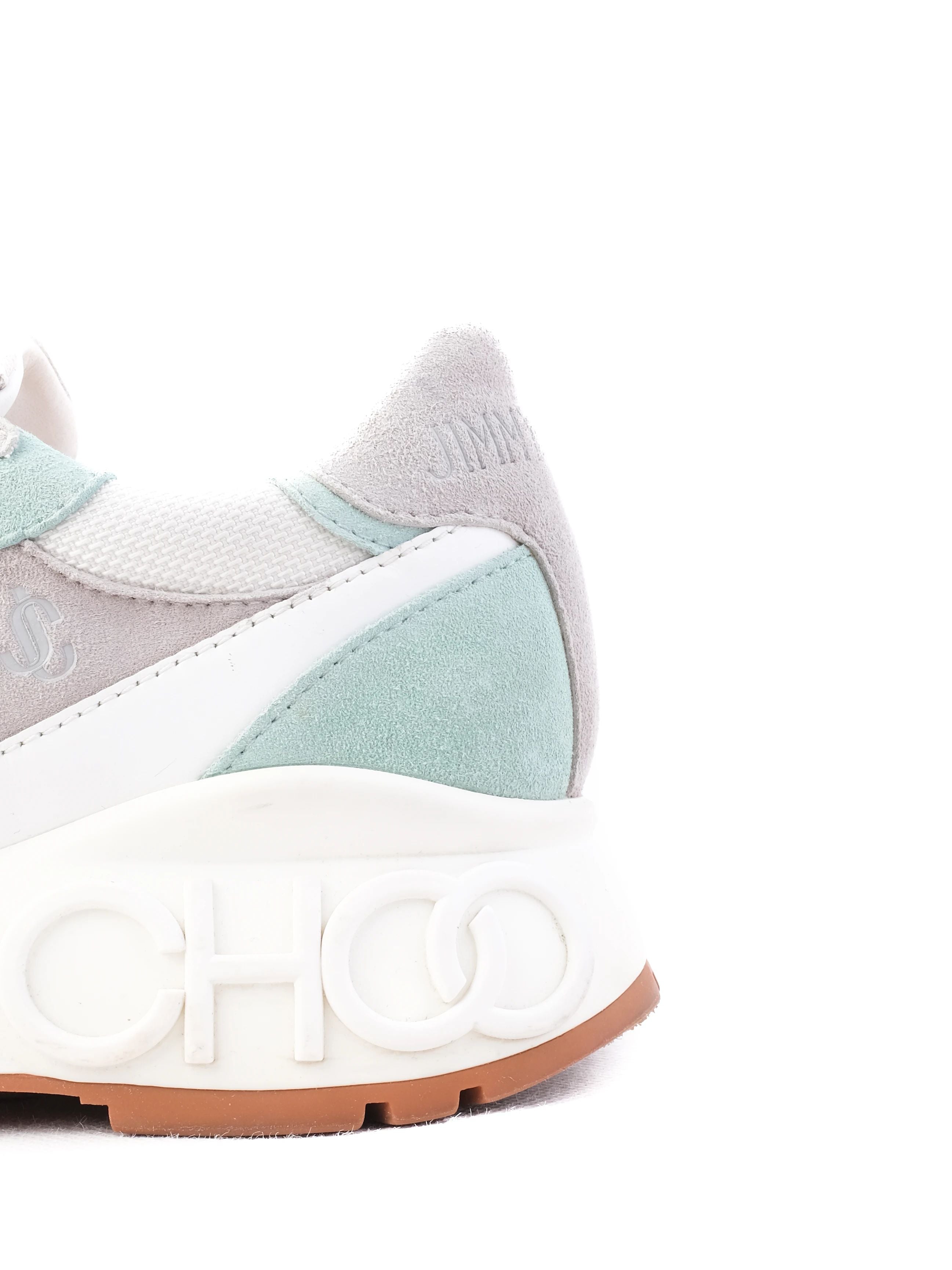 Perfect Jimmy Choo Women Sneakers White Gray Light Blue Fabric