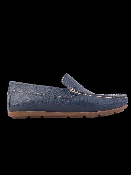 Excellent Gianfranco Ferr� Blue Leather Moccasin Loafers Size 34