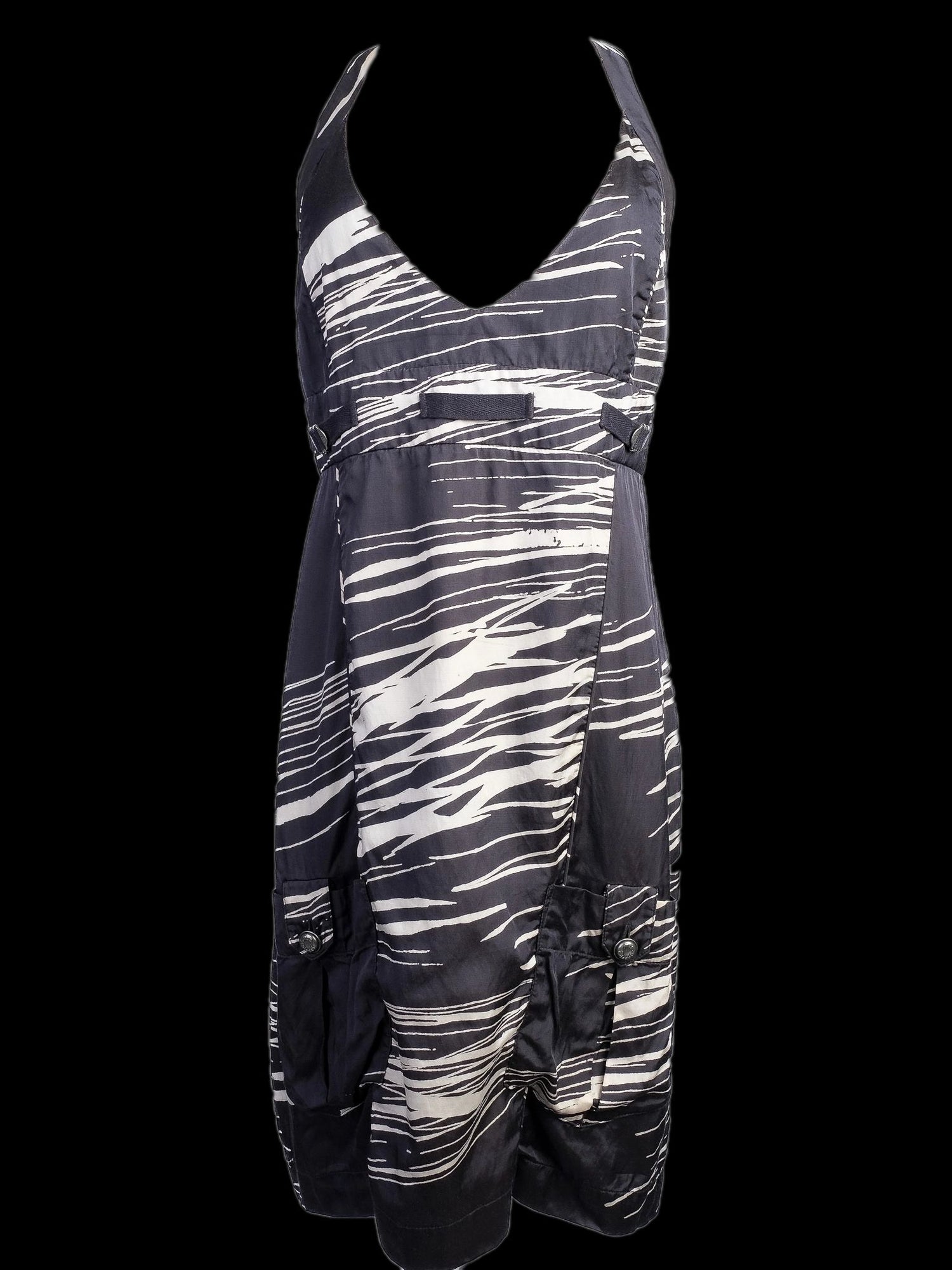 Excellent Diesel Halter Dress Black &amp; White Pattern Size M