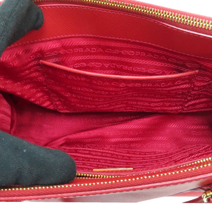 Prada Saffiano Galleria Medium Shoulder Bag Calfskin Red
