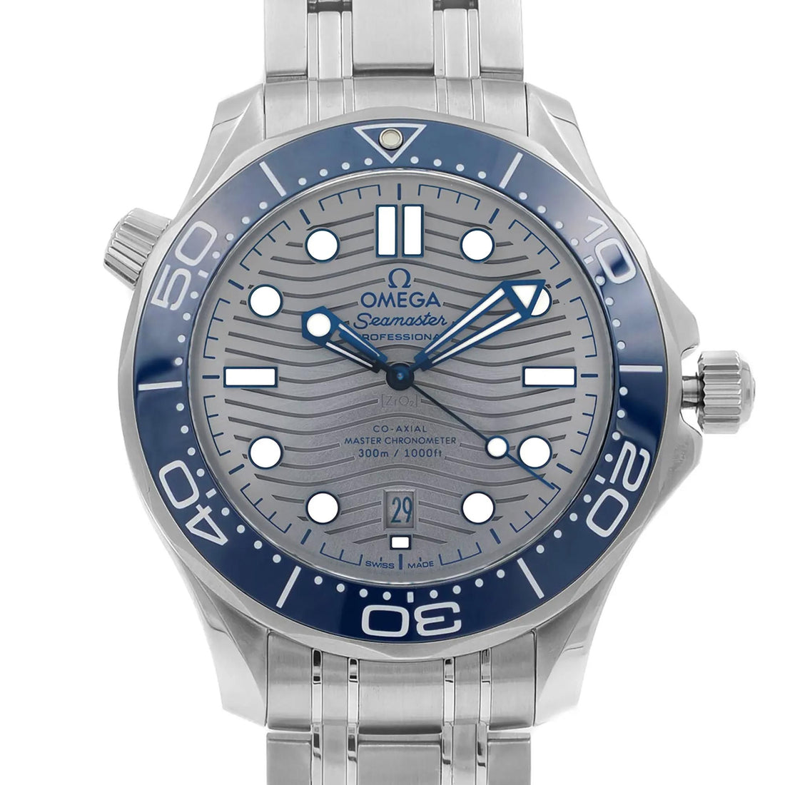 Omega Seamaster Diver 300M Steel Gray Wave Dial Mens Watch 210.30.42.20.06.001