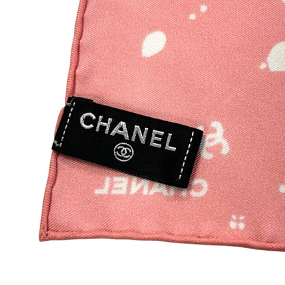 Chanel Flowers Square Scarf Silk Pink