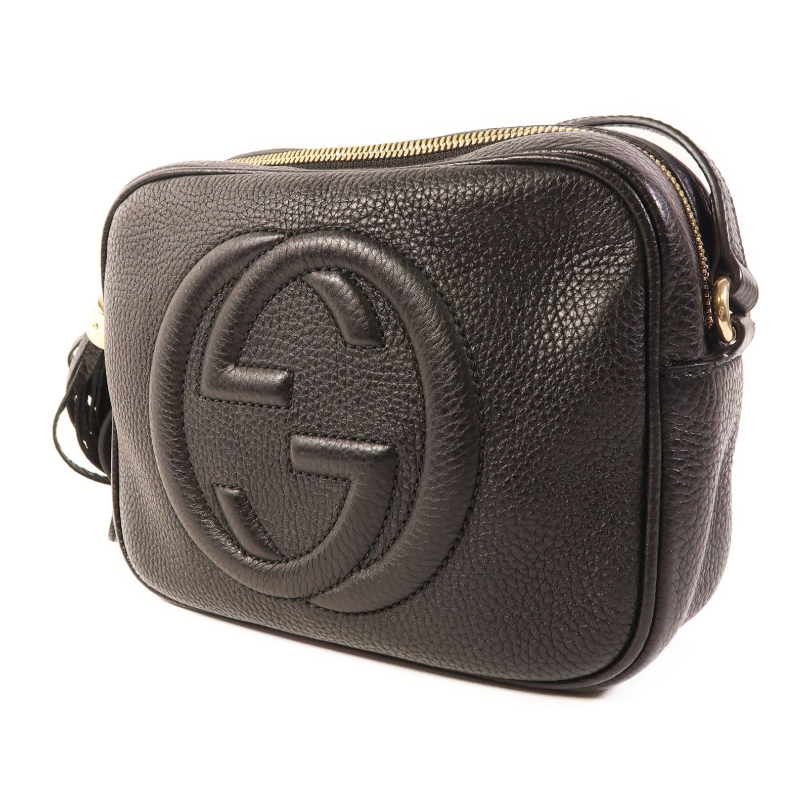 Gucci Cowhide Leather Shoulder Bag Black Calfskin (cowhide) 308364