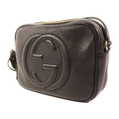 Gucci Cowhide Leather Shoulder Bag Black Calfskin (cowhide) 308364