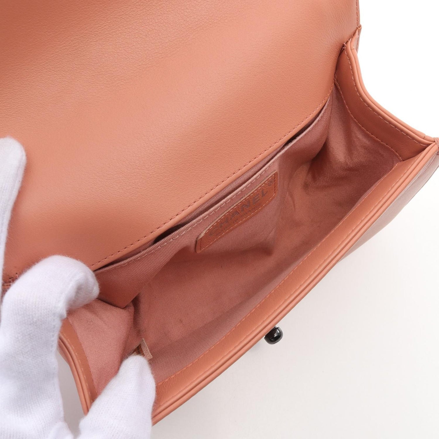 Chanel Orange Boy Small Shoulder Bag Lambskin (sheep Leather) A 67085