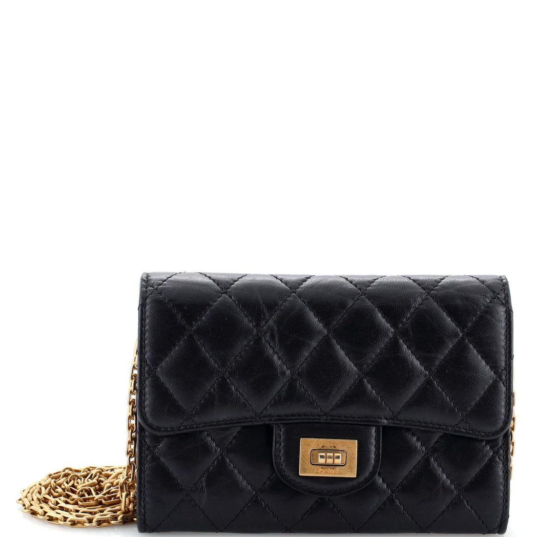 Chanel Reissue 2.55 Wallet On Chain Quilted Aged Calfskin Mini