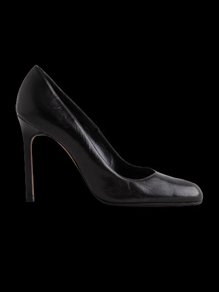 Perfect Manolo Blahnik Black Leather High-Heeled Shoes Size 36