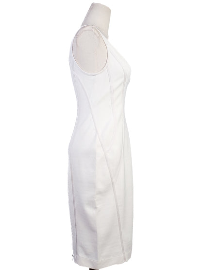Good Donna Karan White Sleeveless Form-Fitting Viscose Dress