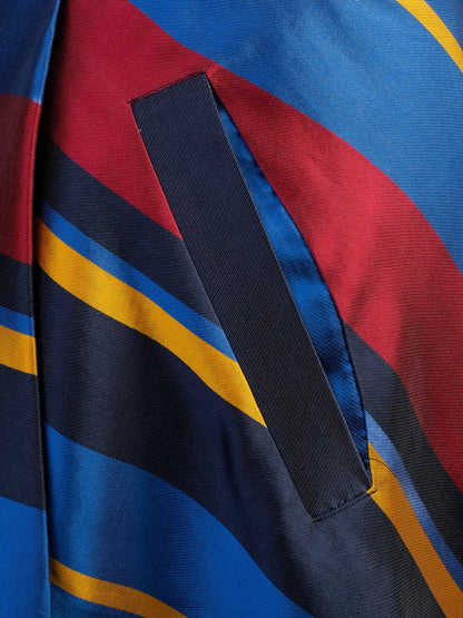 Excellent MaxCo Silk Flared Skirt XS Vibrant Stripes Combined Colors