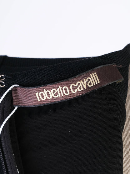 Excellent Roberto Cavalli Bodycon Dress M Floral Design Nylon