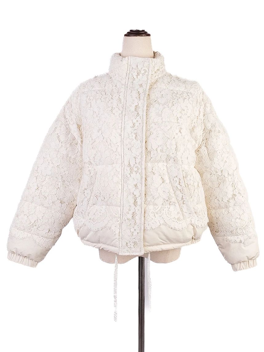 Excellent TWINSET White Lace Jacket Size S Padded Design