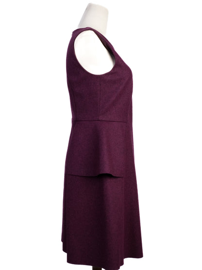 Excellent Sportmax Purple Wool Dress Size S with Peplum Detail