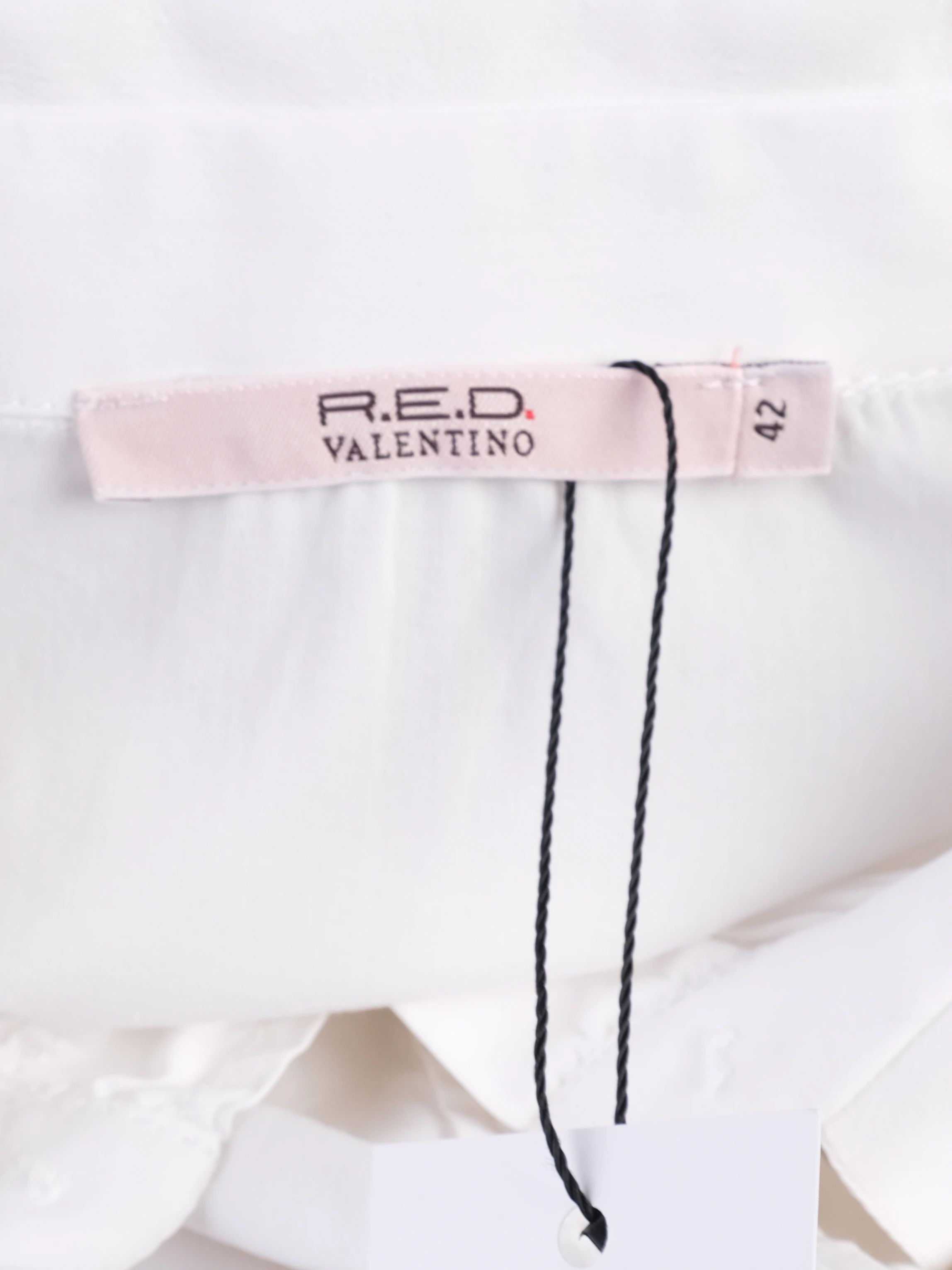 Excellent Red Valentino White Nylon Blouse Size M with Rosettes