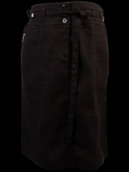 Excellent Armani Jeans Black Viscose Skirt with Belt Size N/A
