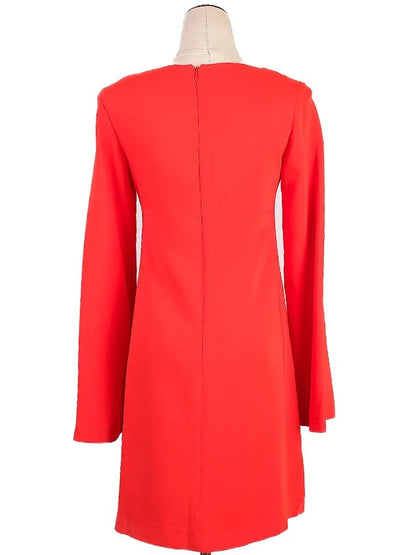 Excellent Pinko Red Long Sleeve Dress with Square Neckline