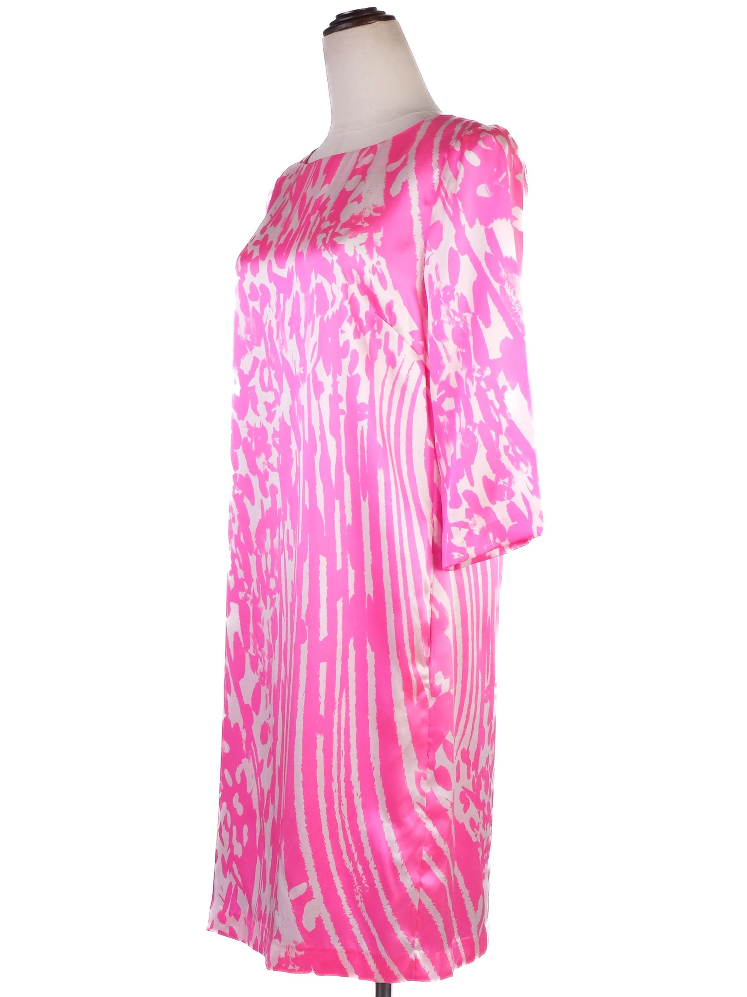 NEW By Malene Birger Pink Silk Dress Size XS with Abstract Pattern
