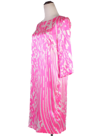 NEW By Malene Birger Pink Silk Dress Size XS with Abstract Pattern