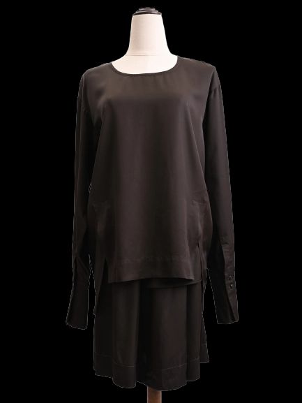 Excellent Ilaria Nistri Black Cupro Top &amp; Skirt Set Size S