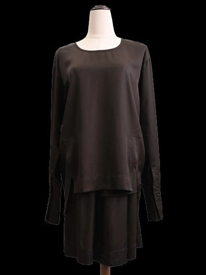 Excellent Ilaria Nistri Black Cupro Top &amp; Skirt Set Size S