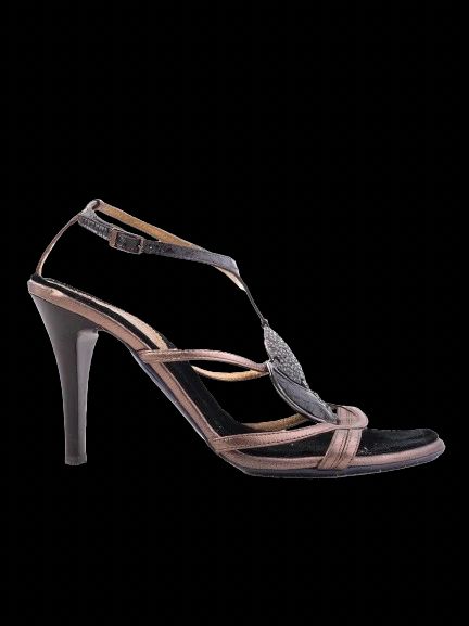 Roberto Cavalli Black Leather High-Heeled Sandals Size 39.5