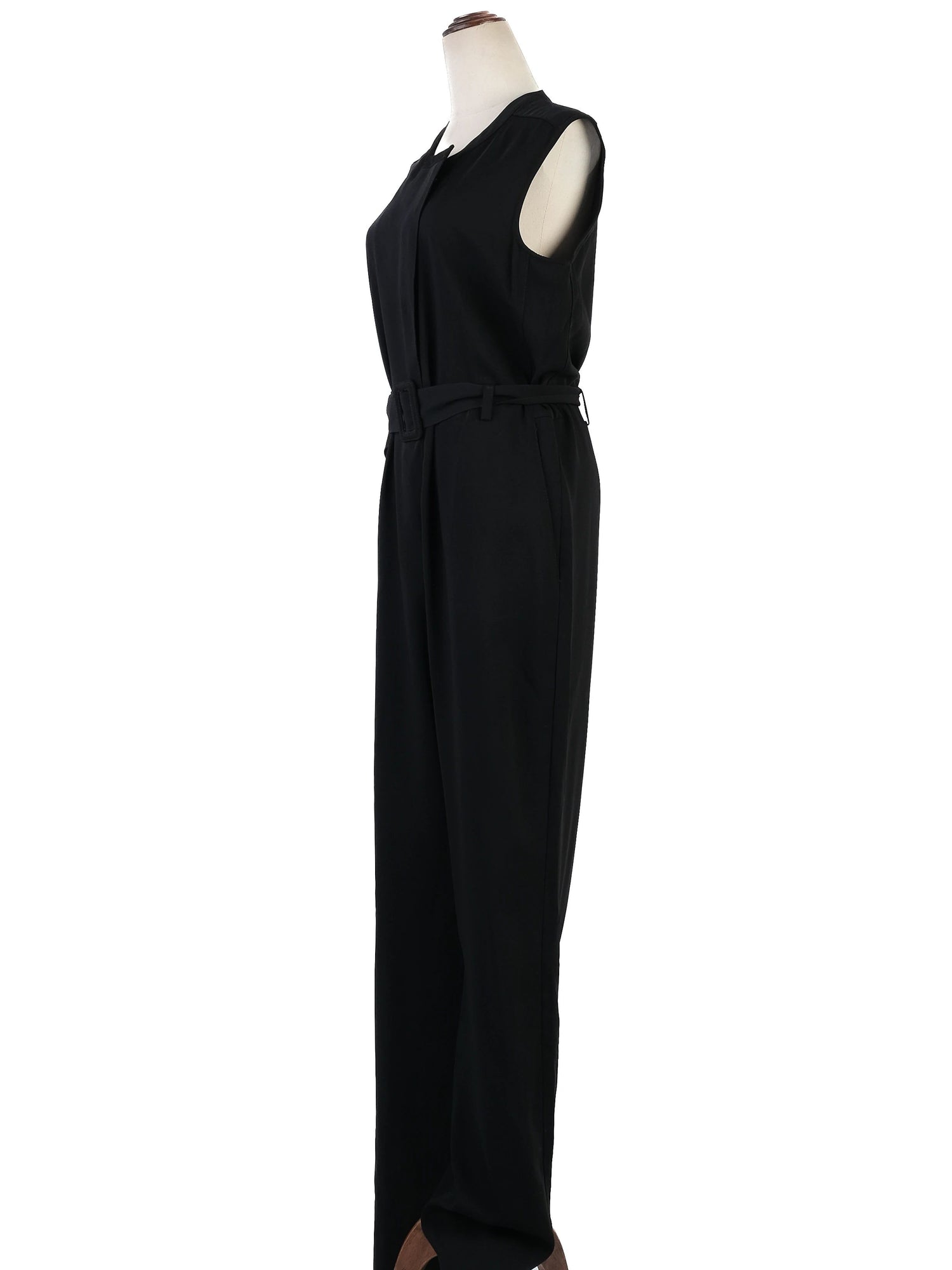 Excellent Maison Margiela Black Polyester Sleeveless Jumpsuit Size XL