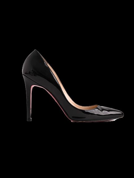 Good Condition Christian Louboutin Black Leather High Heels Size N/A