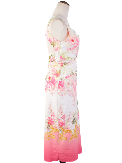 Excellent VDP Floral Dress in Combined Nylon Size S with Cut-Out Detail