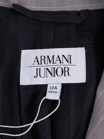 Excellent Armani Junior Gray Wool Blazer Size 12 for Kids