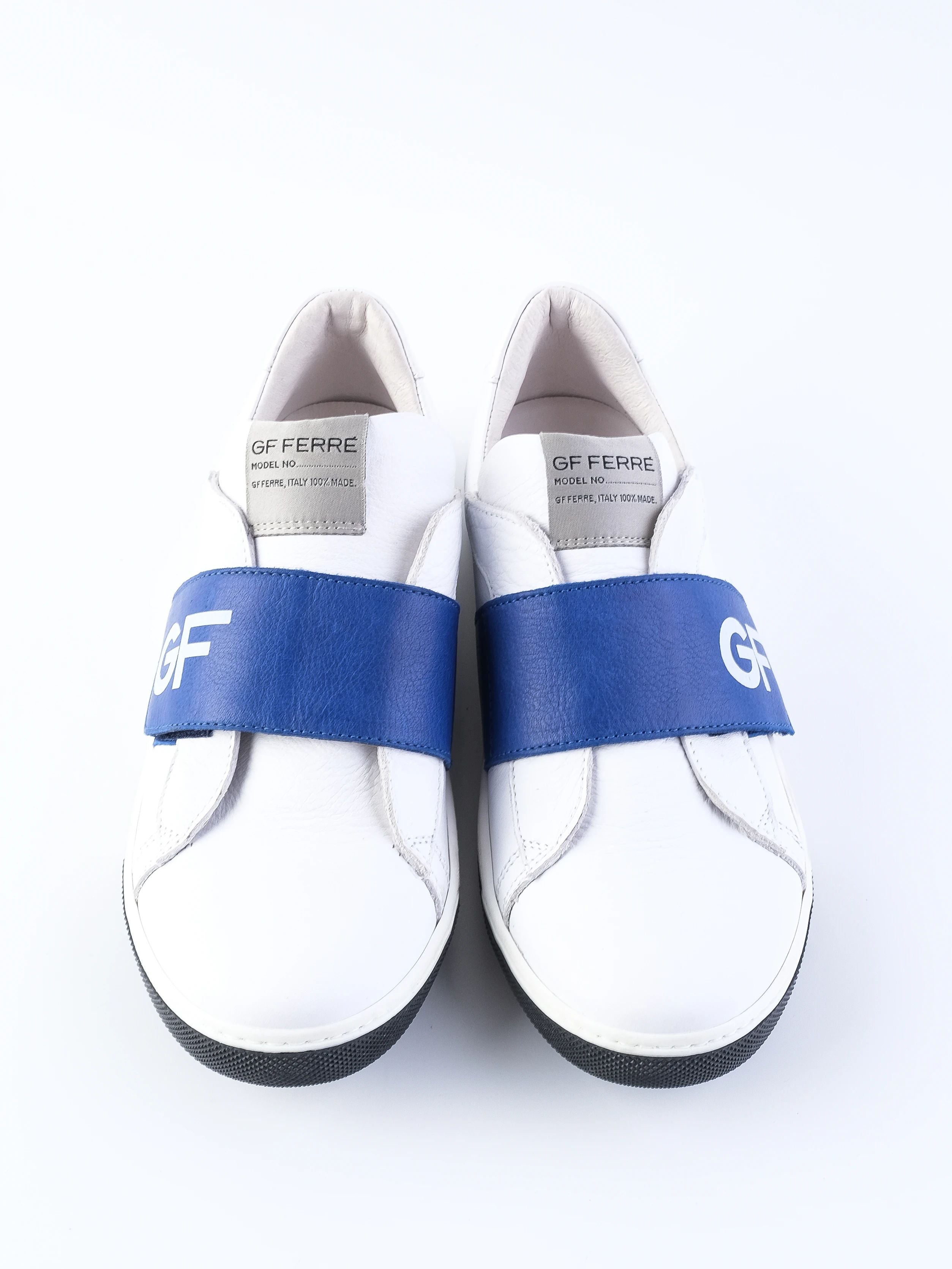 Excellent GF Ferre White Leather Sneakers for Kids Size 35