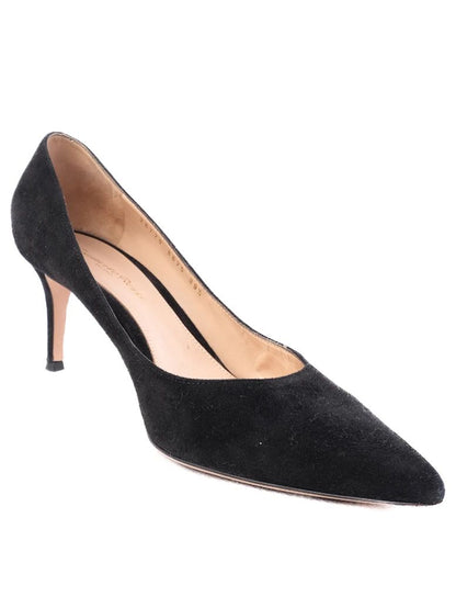 Excellent Gianvito Rossi Black Leather High Heels Size 39.5