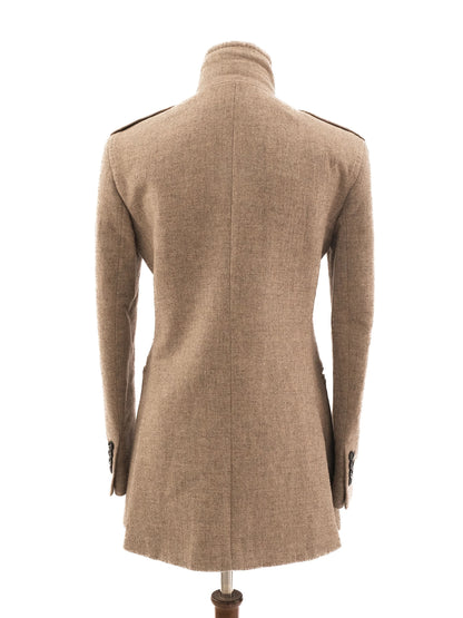 NEW Max Mara Gray Wool Tailored Coat Size M with High Collar