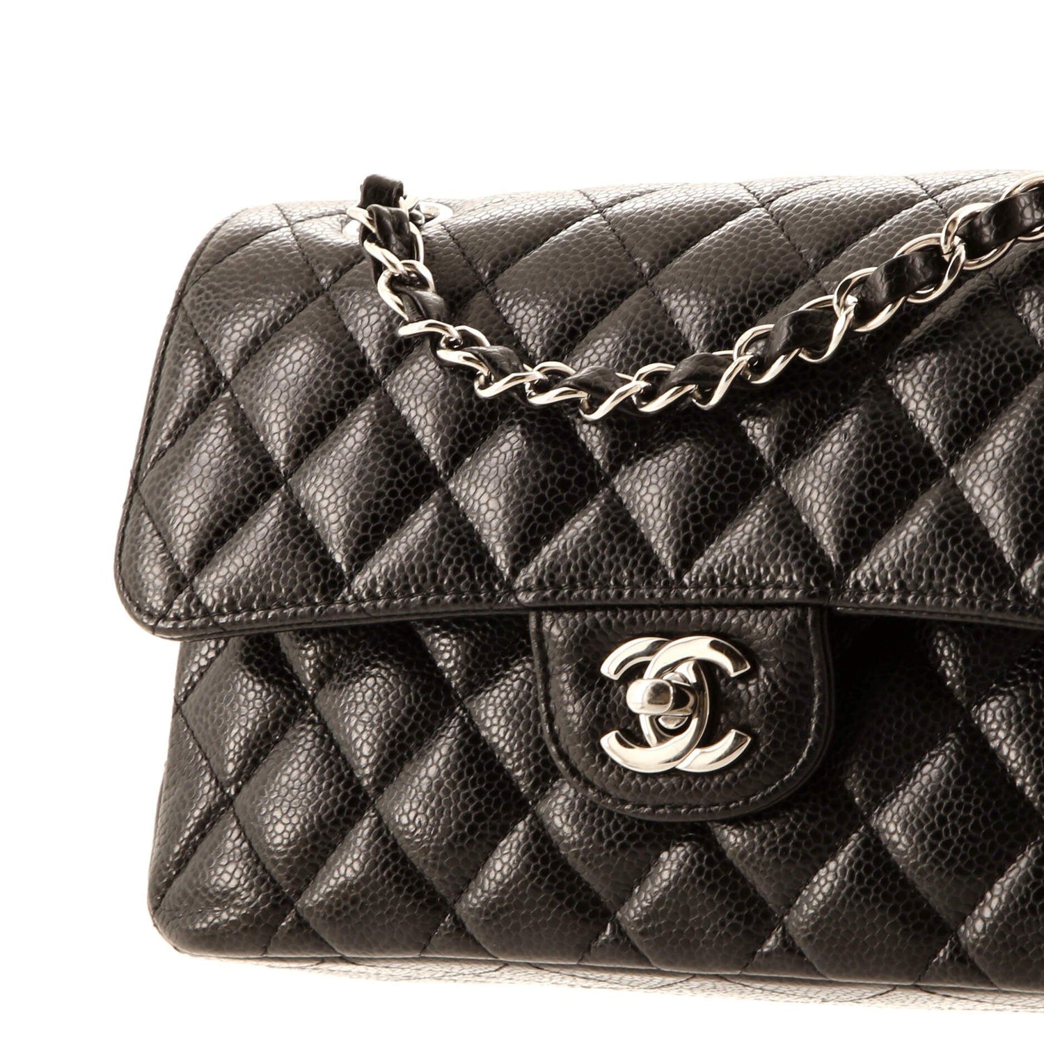 Chanel Classic Double Flap Bag Quilted Caviar Small