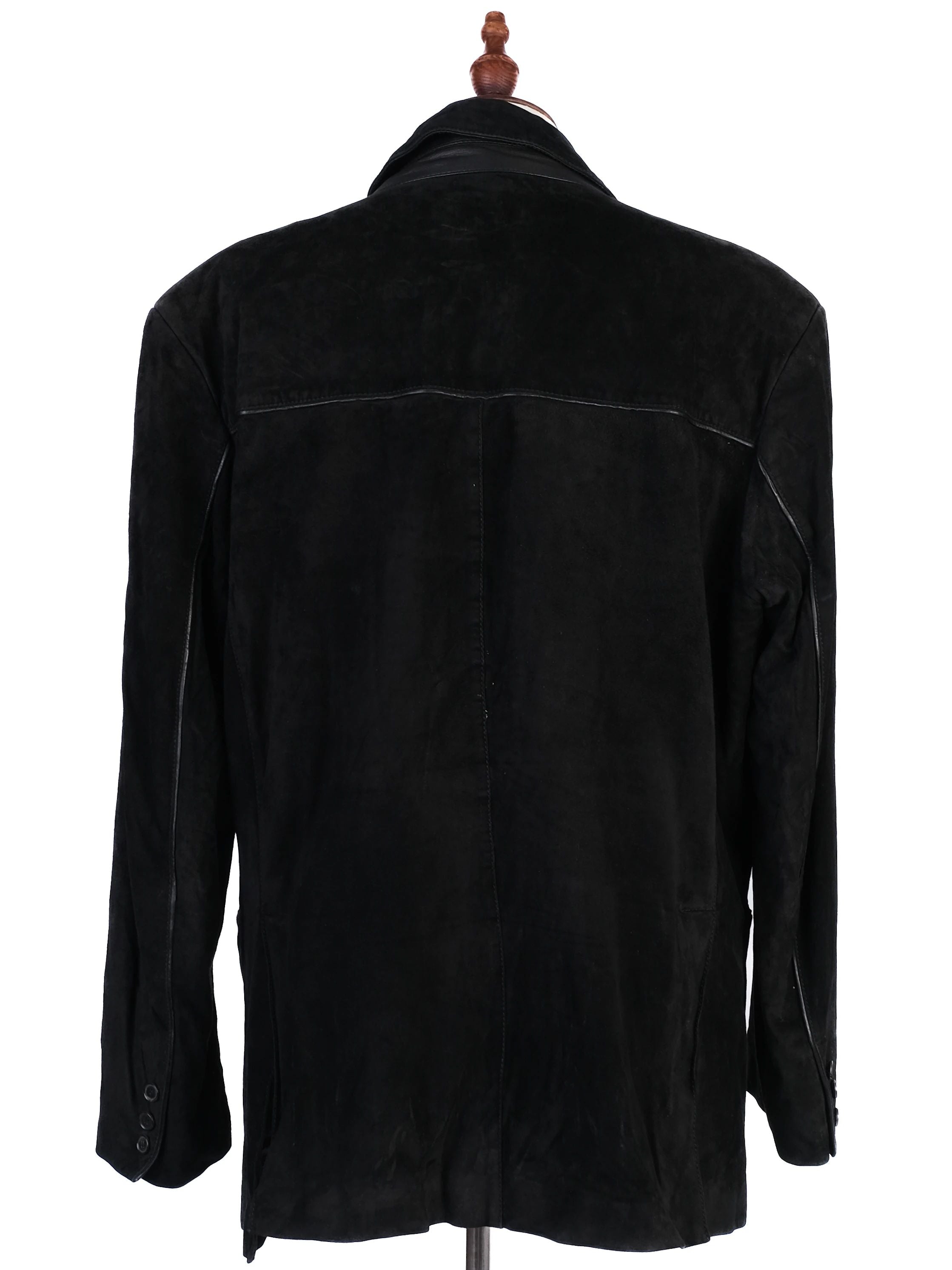 Excellent Stefano Ricci Black Leather Blazer Size XXL