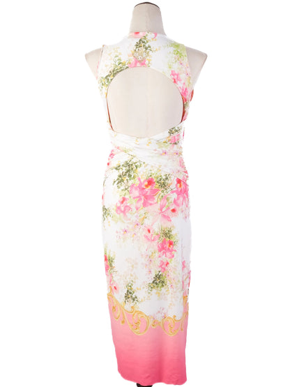 Excellent VDP Floral Dress in Combined Nylon Size S with Cut-Out Detail