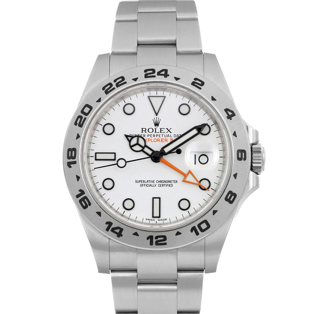 Rolex Explorer II GMT Stainless Steel White Dial Automatic Men&