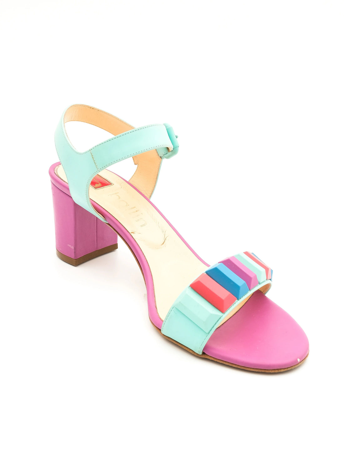 Excellent Ballin Colorful Block Heel Sandals Size 37.5