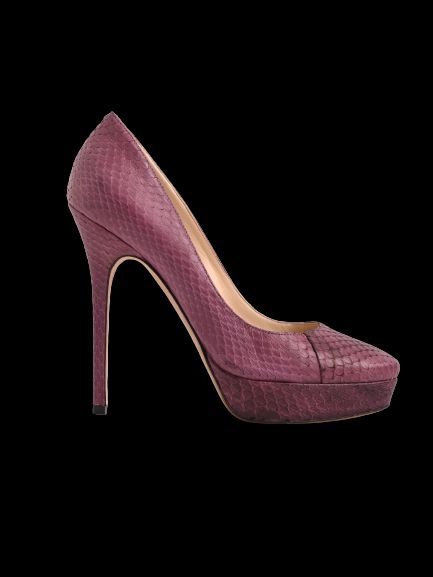 Average Condition Jimmy Choo Purple Leather High Heels Size 37
