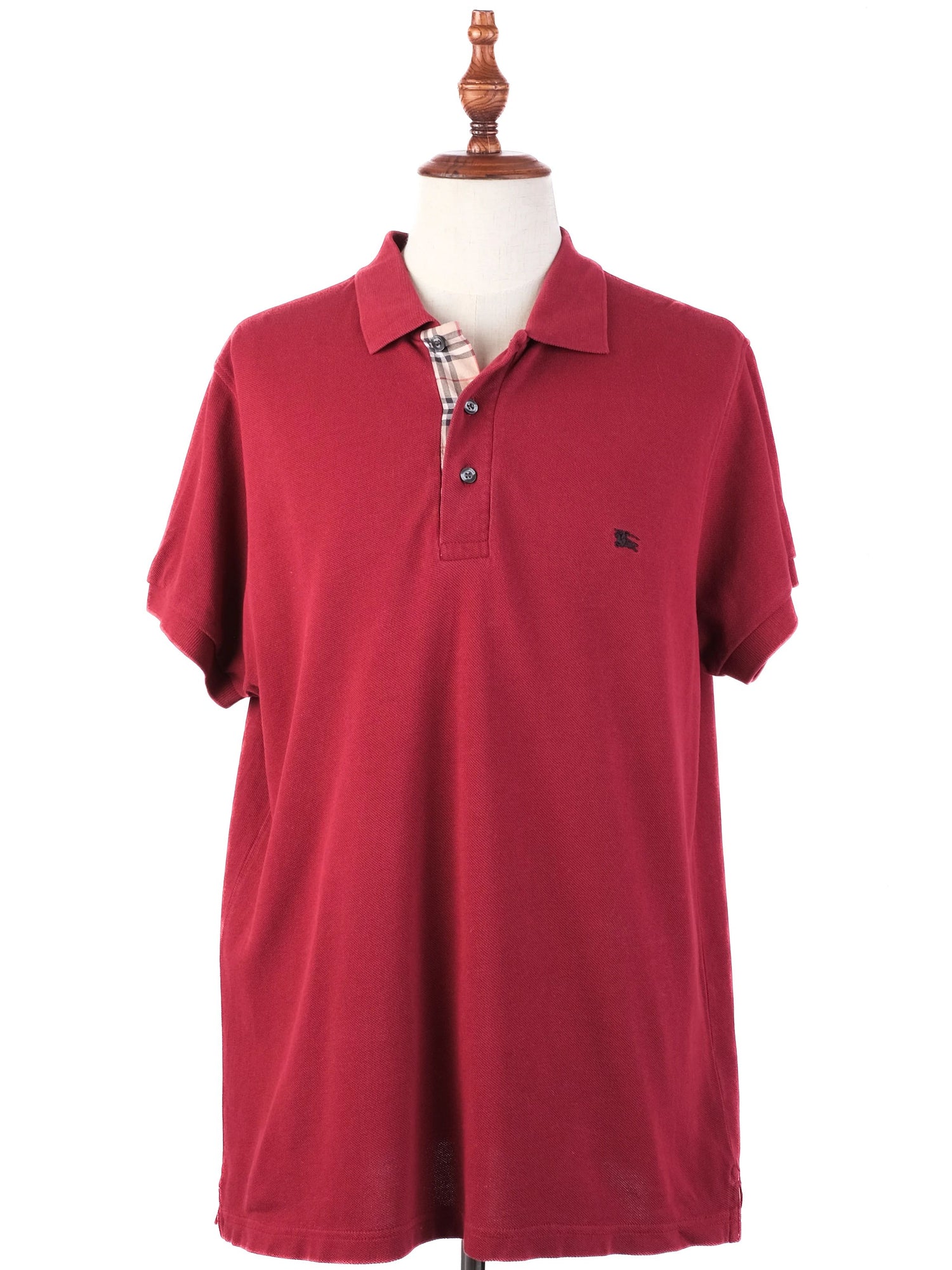 Excellent Burberry Red Cotton Polo Shirt Size XXL for Men