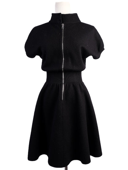 Excellent Emporio Armani Black Wool Dress Size 38