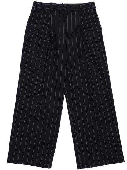 Excellent Theory Black Pinstripe Trousers Size S Wool